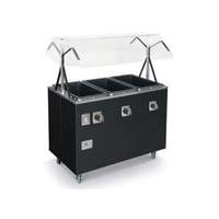 Vollrath 3 Well Portable Hot Food Steam Table Solid Base Black - T38707 