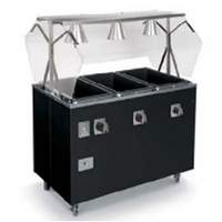 Vollrath 3 Well Mobile Hot Food Steam Table Black w/ Lights - T3870746
