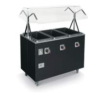 Vollrath 3 Well Hot Food Steam Table Mobile Black w/ Storage - T38709
