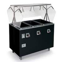 Vollrath 4 Well Black Portable Hot Food Steam Table with Storage - T38712 