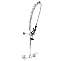 BK Resources 8in Splash mount Pre-Rinse Faucet with 12in Wall Bracket NO LEAD - BKF-VSMPR-WB-G 