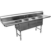 GSW USA 3 Compartment Sink 18x18 Stainless with (2) 20in Drainboards - SE18183D20 