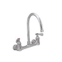 BK Resources 8in Commercial Splash Mount NO LEAD Faucet with 8in Gooseneck - BKF-8G-G 