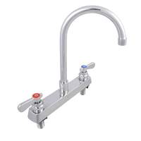 BK Resources Deck Mount 3.5in NO LEAD Gooseneck Spout Faucet with 8in Center - BKF-8DM-3G-G 