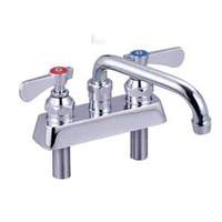 BK Resources Deck Mount 8in NO LEAD Swing Spout Faucet with 4in Center - BKF-4DM-8-G 