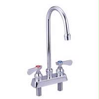 BK Resources Deck Mount 3.5in NO LEAD Gooseneck Spout Faucet with 4in Center - BKF-4DM-3G-G 