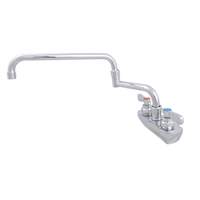 BK Resources Splash Mount 18" NO LEAD Dble Jointed Faucet w/ 4" Center - BKF-4SM-18-G