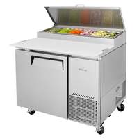 Turbo Air Stainless 44in Pizza Prep Table 6 Pans 14cuft 1 Door Cooler - TPR-44SD-N 