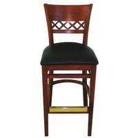 Atlanta Booth & Chair Venetian Wood Bar Stool w/ Black Vinyl Seat & Finish Options - W105BS