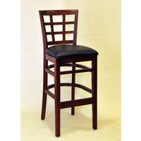 Atlanta Booth & Chair Wood Window Back Dining Bar Stool with Black Vinyl Seat - WC804-BS BL