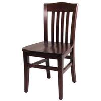 Atlanta Booth & Chair Vertical Back Wood Dining Chair w/ Wood Seat Finish Options - WC820 WS