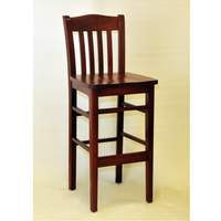 Atlanta Booth & Chair Vertical Back Wood Bar Stool w/ Wood Seat & Finish Options - W104BS WS