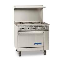 Imperial 36in Gas 6 Burner Restaurant Range with Oven - Natural Gas - IR-6 