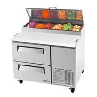 Turbo Air 44in Commercial Pizza Prep Table 6 Pans w/ 2 Cooler Drawers - TPR-44SD-D2-N