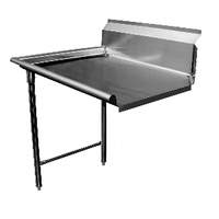 GSW USA 72"W Left Clean Straight Dishtable 16 Gauge Stainless Steel - DT72C-L