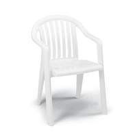 Grosfillex 16ea Miami Lowback Patio Stack Arm Chairs White