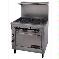 Montague TechnoStar 36" Gas 6 Eye Range Convection Oven All Stainless - VT26-6