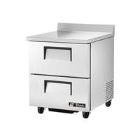 True 6.5cuft stainless steel Work Top Cooler with Backsplash & 2 Drawers - TWT-27D-2-HC 