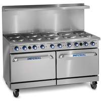 Imperial 60in Electric 10 Burner Restaurant Range with 2 Standard Ovens - IR-10-E 
