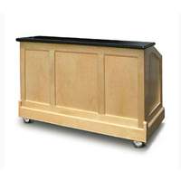 Food Warming Equipment 6ft Mobile Can & Bottle Bar Birch Wood Exterior with Ice Bin - ES-CB-6-BW 