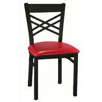 H&D Commercial Seating Black Metal Wrinkle Back Dining Chair with Vinyl Seat - 6159 