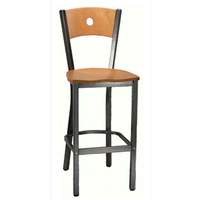 H&D Commercial Seating Metal Moon Bar Stool Veneer Seat & Back with Finish Options - 6149B 