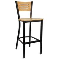 H&D Commercial Seating Metal Index Bar Stool Veneer Seat & Back with Finish Options - 6155B 