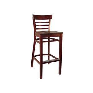 H&D Commercial Seating Wood Ladder Back Bar Stool w/ Wood Seat & Finish Options - 8676B WOOD