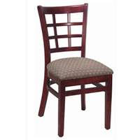 H&D Commercial Seating Wooden Window Back Chair w/ Black Vinyl Seat & Finish Option - 8290 VINYL