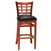 H&D Commercial Seating Wooden Window Bar Stool with Black Vinyl Seat & Finish Option - 8290B VINYL 