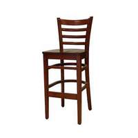 Atlanta Booth & Chair Wood Ladder Back Bar Stool with Wood Seat & Finish Options - W102BS 