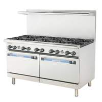 Radiance 60in Restaurant Gas Range with 10 Burners and 2 Ovens - TAR-10 
