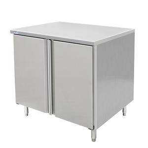 GSW USA 48"x 24" 18 Gauge Stainless Steel Work Table w/ Cabinet Base - CTD-2448H