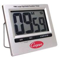 Cooper Atkins Chefs Large LCD Timer with Alarm Water Resistant Stainless - TW3-0-8