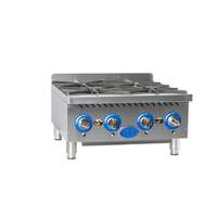 Globe 24" Natural Gas Hot Plate with 4 Burners & Manual Controls - GHP24G