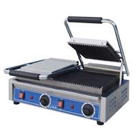 Globe Double Bistro Panini Grill Counter-top - 18in Cooking Surface - GPGDUE10 