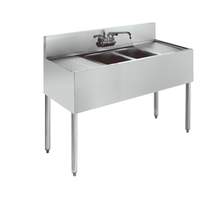 Krowne Metal 2 Compartment Bar Sink Stainless 19"D with Two 12in Drainboards - KR19-42C 