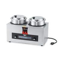 Vollrath Twin Well Rethermalizer 4qt with Insets & Hinged Cover - 72040 