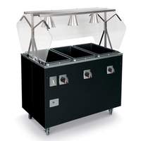 Vollrath 3 Well Cherry Mobile Hot Food Steam Table with Lights - T3876746 