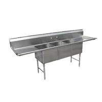 GSW USA 84.5" Three Compartment 16" x 20" x 12" Stainless Steel Sink - SE16203D18