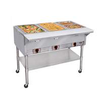 APW Wyott Electric 3 Sealed Well Mobile Food Steam Table with S/s Legs - PSST-3S