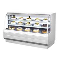 Turbo Air 72.5in Refrigerated Bakery Display Case Cooler Curved Glass - TCGB-72-W(B)-N