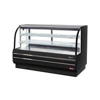 Turbo Air 72.5" Non-Refrigerated Curved Glass Dry Bakery Display Case - TCGB-72DR-W(B)