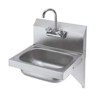 Krowne Metal 16" Wide Hand Sink w/ Side Supports & 3.5" Gooseneck Faucet - HS-10