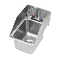 Krowne Metal 12inx18in Drop-In Hand Sink with 6in Gooseneck Deck Mount Faucet - HS-1220 