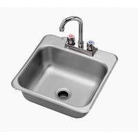 Krowne Metal 15" x 15" Drop-In Hand Sink w/ 3.5" Gooseneck Spout Faucet - HS-1515