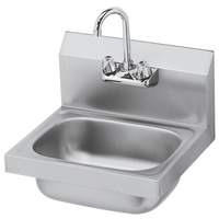 Krowne Metal 15-3/4"W Wall Mount Hand Sink - 3.5" Gooseneck Spout Faucet - HS-2L