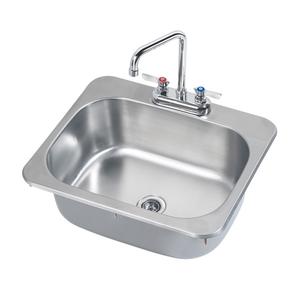 Krowne Metal 20in x 17in Drop-In Hand Sink With Gooseneck Spout Faucet - HS-2017 