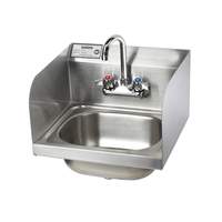 Krowne Metal 16in Wide Hand Sink with Side Splashes & Gooseneck Spout Faucet - HS-26L 