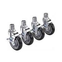 Krowne Metal Universal Wire Shelving Caster 5in Wheel with Brake Set of 4 - 28-151S 